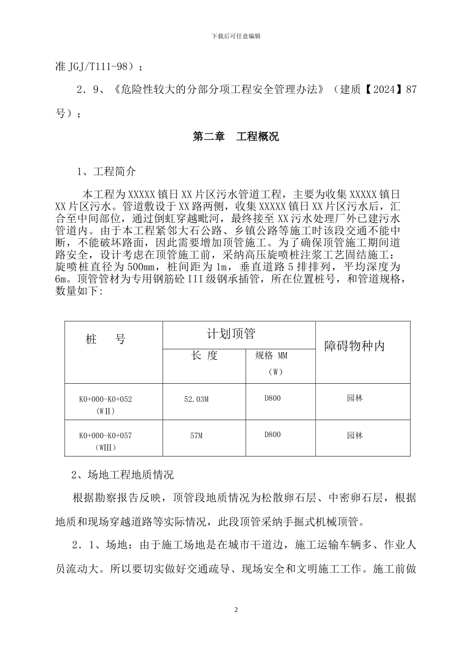 顶管及高压旋喷桩注浆施工专项方案_第2页