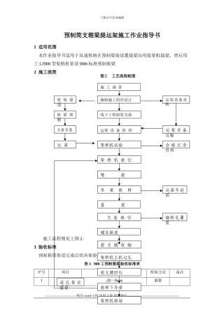 预制简支箱梁提运架施工作业指导书
