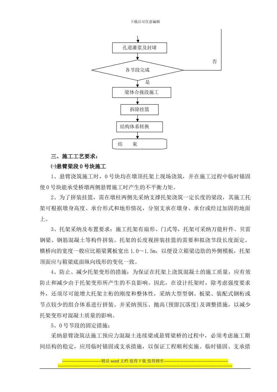 预应力砼连续梁悬臂灌注法施工作业指导书_第3页
