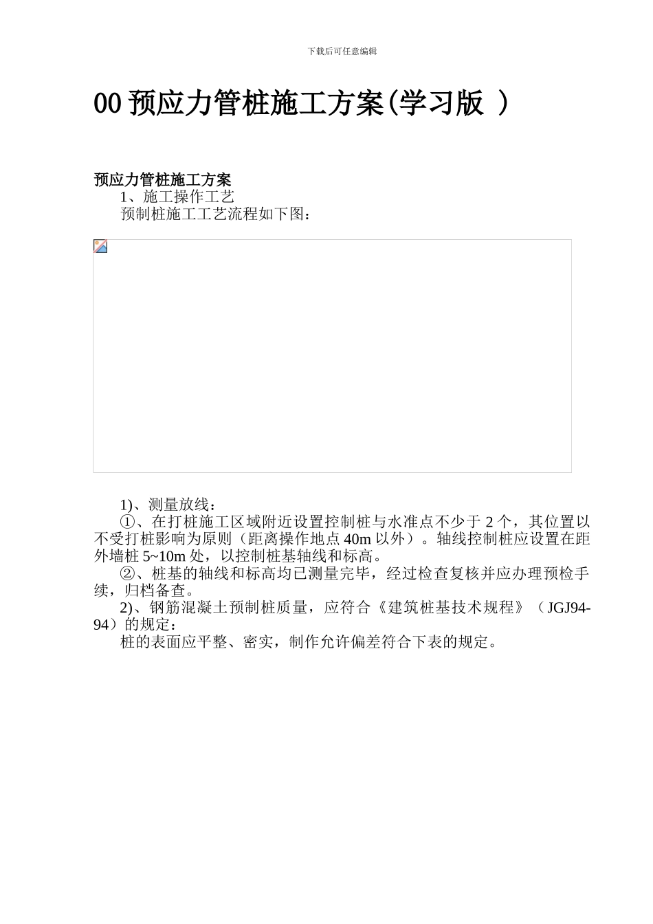预应力管桩施工方案--初级班_第1页