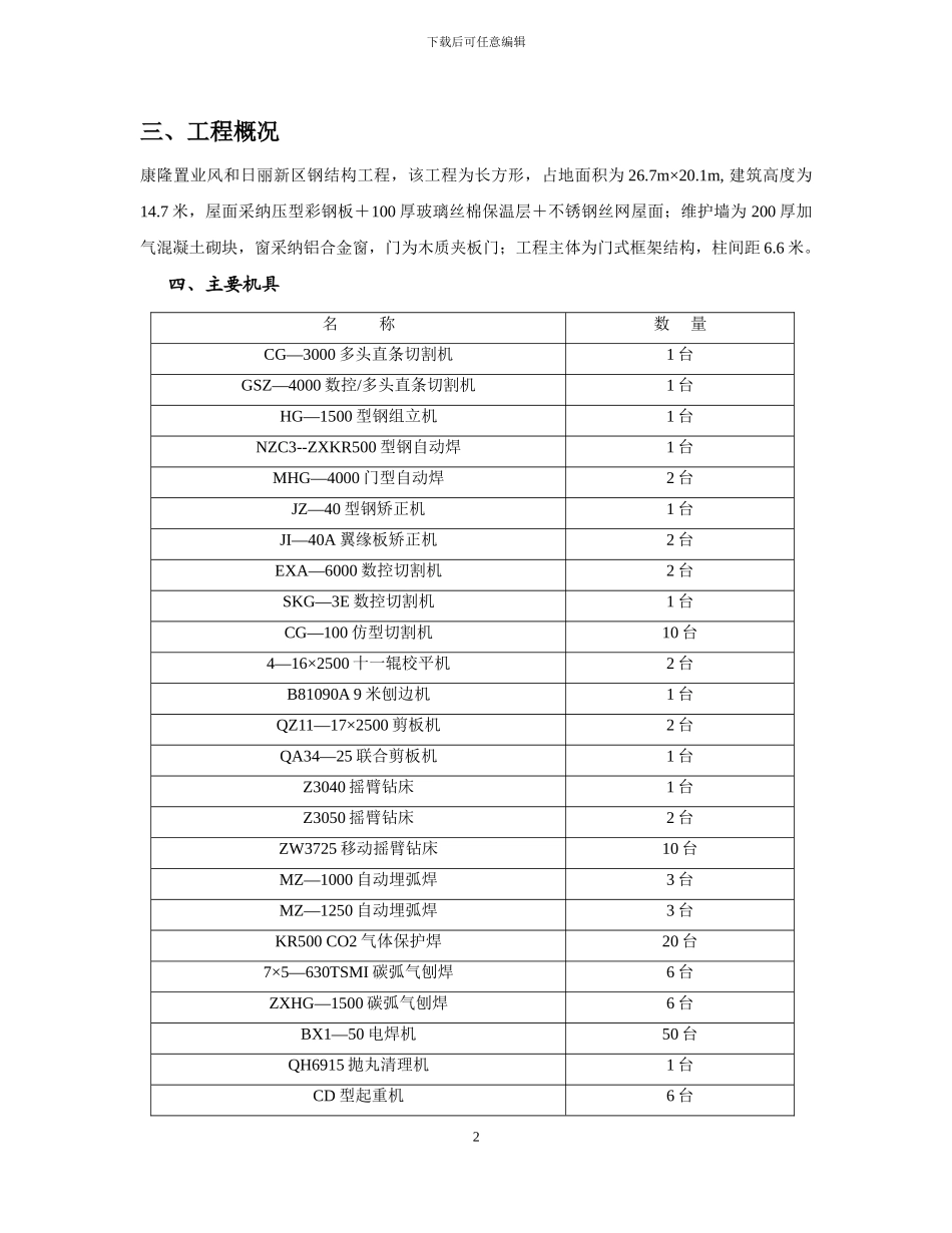 风和日丽家园新区钢结构施工方案_第3页