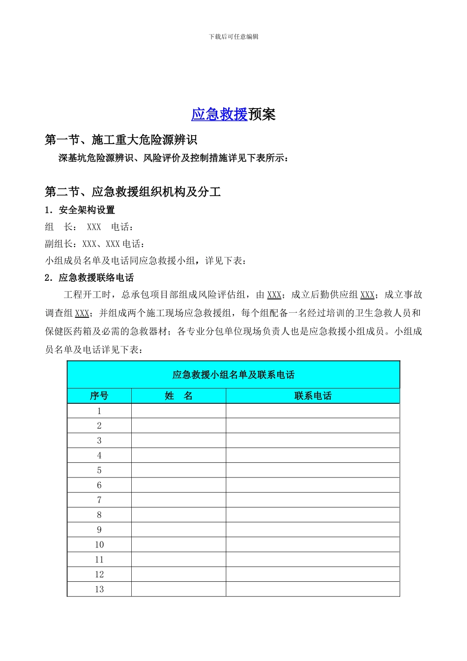 高层公寓施工应急救援预案_第3页