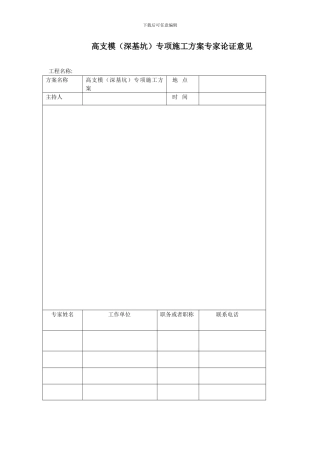 高支模专项施工方案专家论证意见