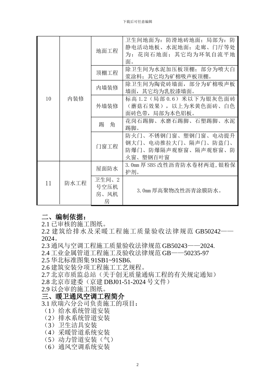 高新工程给排水采暖施工方案_第2页
