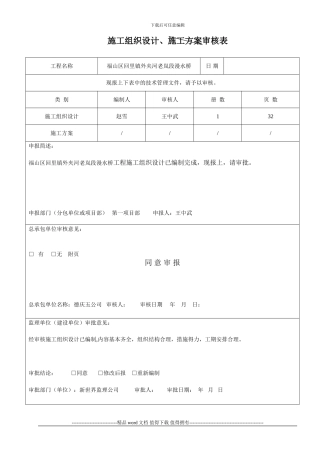 鲁JJ-004施工组织设计、施工方案审核表