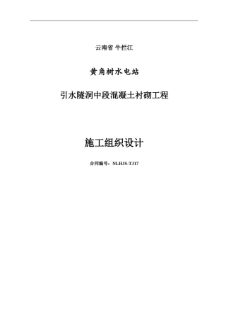 黄角树隧洞施工组织设计