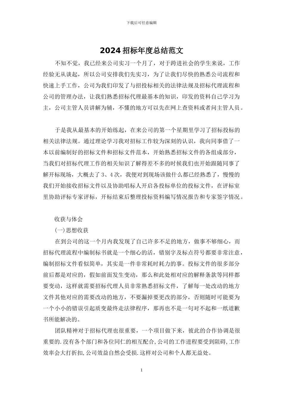 2024招标年度总结范文_第1页
