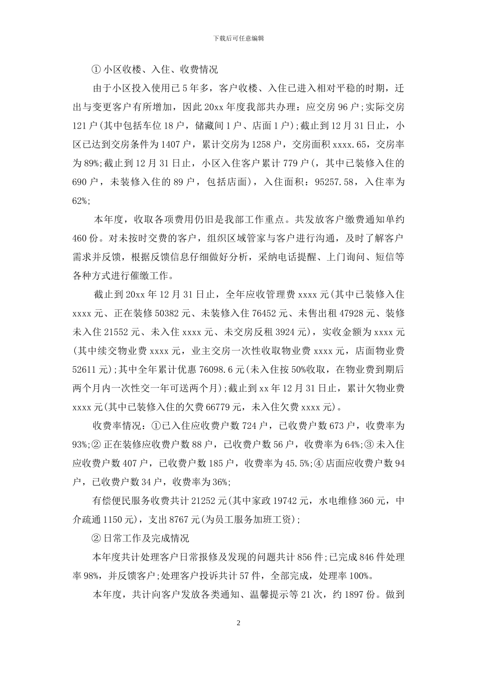 2024物业客服个人年度总结_第2页