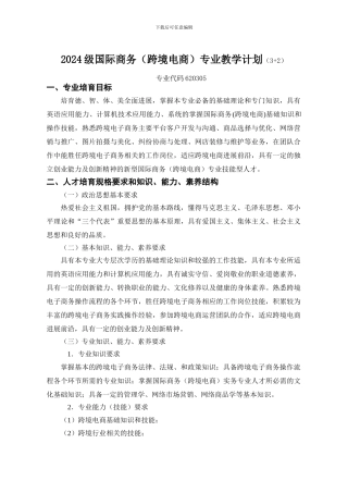 2024级国际商务专业教学计划