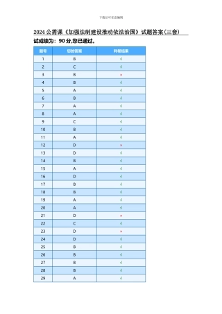 2024继续教育《加强法制建设推进依法治国》试题及答案