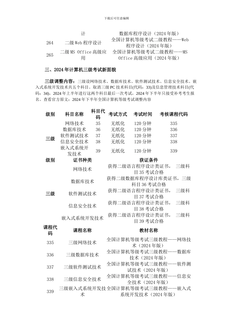 2024计算机等级无纸化考试改革解读_第3页
