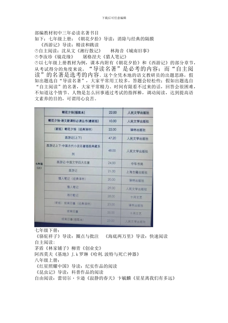 2024部编教材初中语文七至九年级必读名著最全书目_第2页