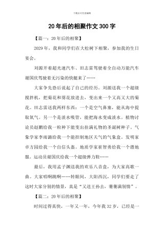 20年后的相聚作文300字