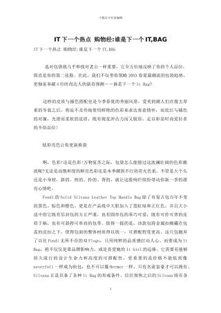 IT下一个热点-购物经-谁是下一个IT-BAG