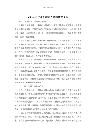 XX公司“两个细则”考核情况说明