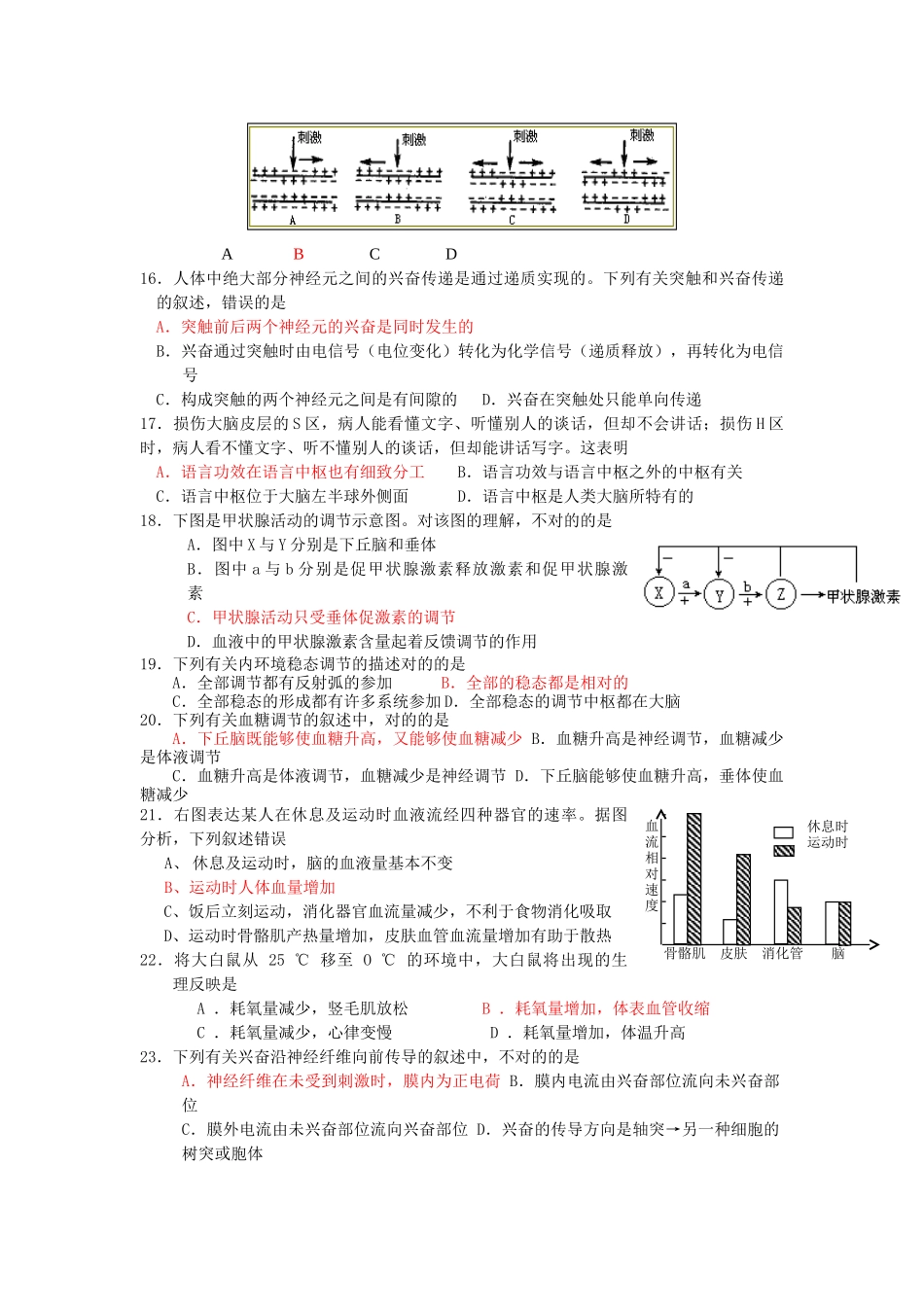 2025年神经调节练习题_第3页