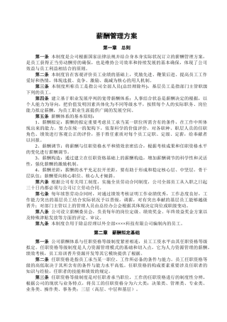 2025年企业薪酬管理制度薪酬管理方案