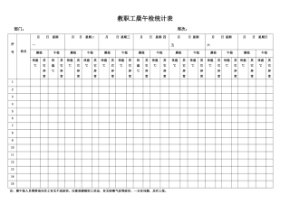 2025年晨午检记录表