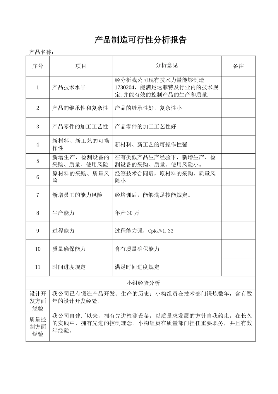 2025年产品制造可行性分析报告_第1页