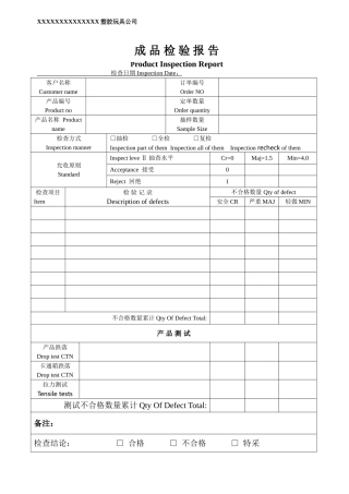 2025年QA检验报告