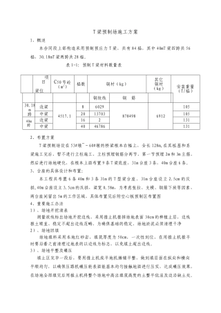 2025年T梁预制场施工方案桥梁