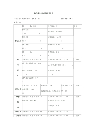 2025年灌注桩施工记录表