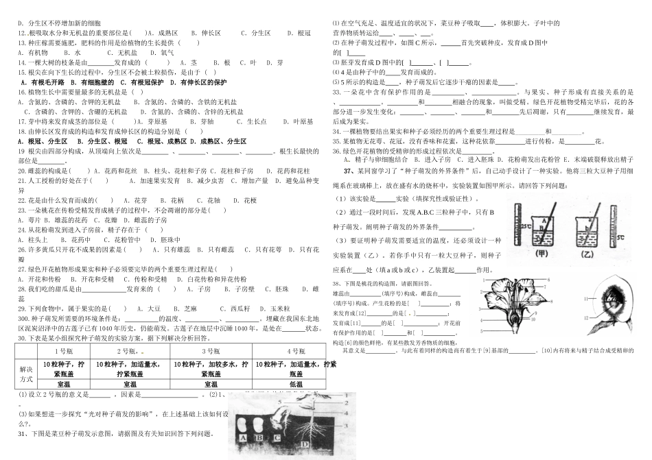 2025年被子植物的一生复习题_第2页