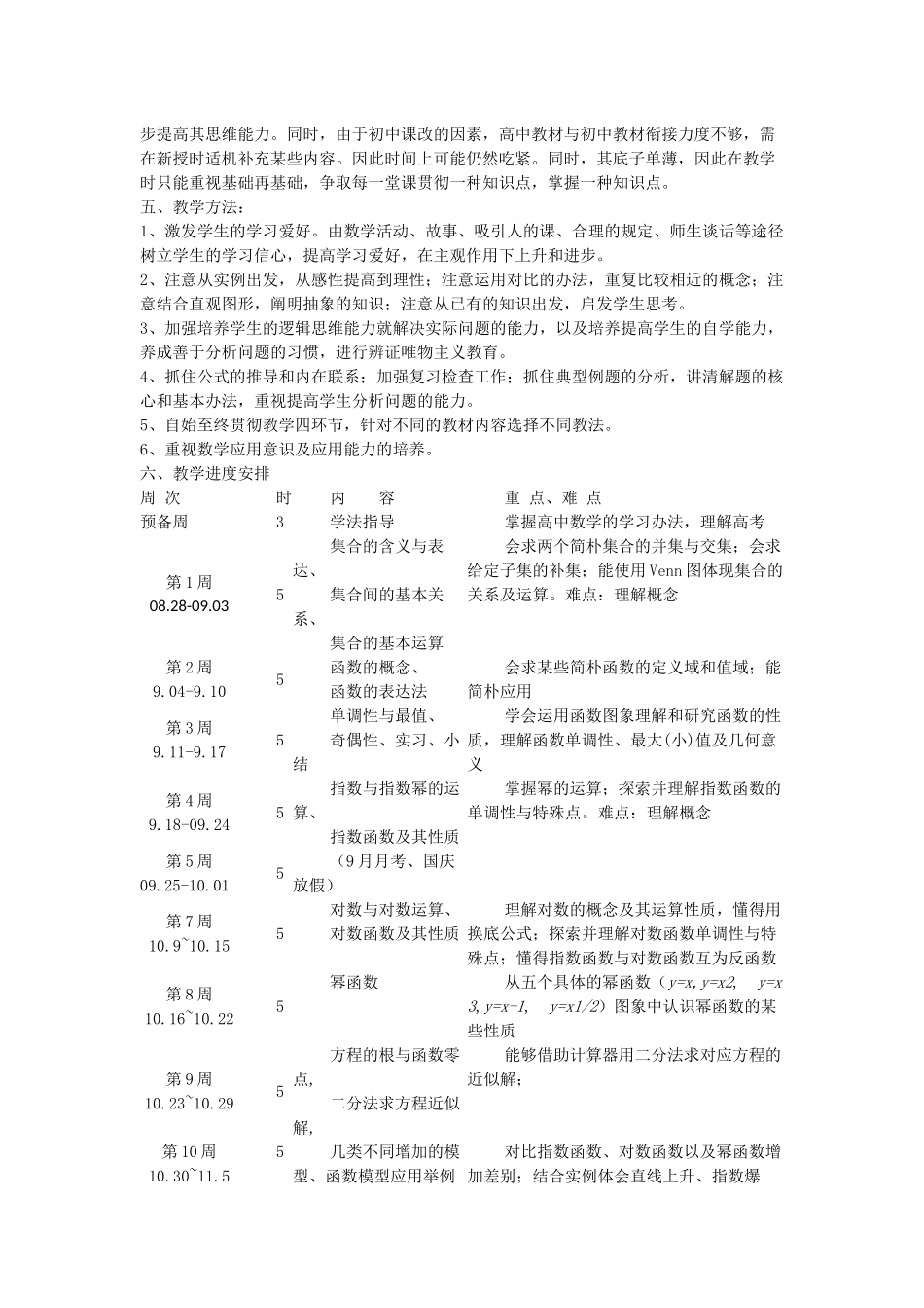 2025年高一数学教学计划_第2页