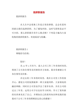 2025年我辞职报告