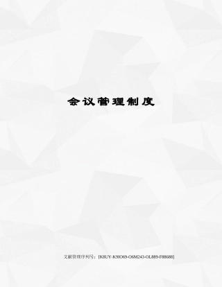 2025年会议管理制度