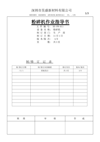 2025年粉碎机作业指导书