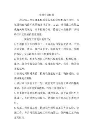 2025年试验室责任书