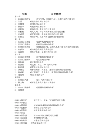 2025年电子商务案例分析分组主题