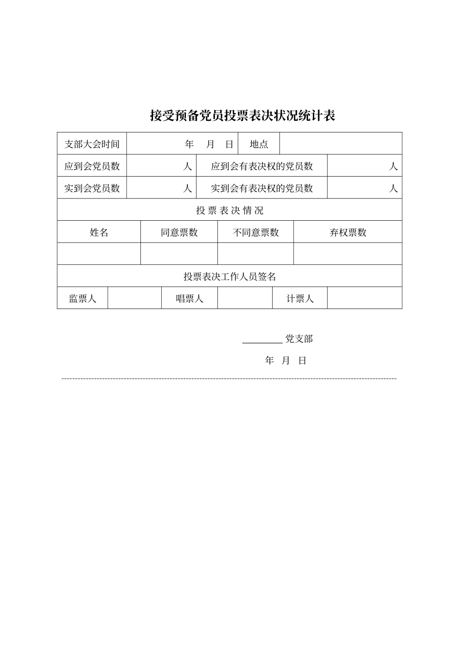 2025年转预备预备转正各种无记名投票表格汇总_第3页
