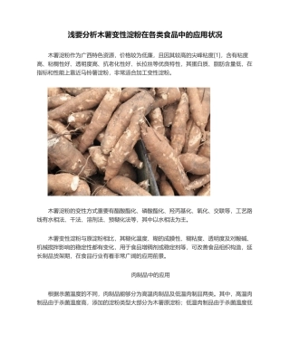 2025年浅要分析木薯变性淀粉在各类食品中的应用情况