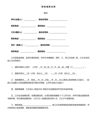 2025年第三方担保借款合同