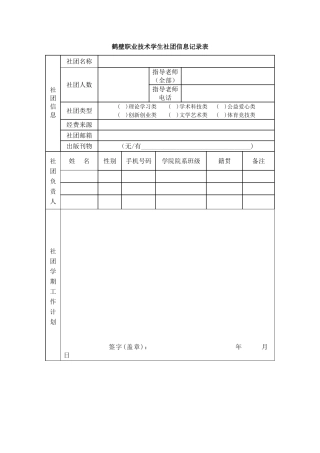 2025年学生社团登记表.