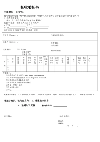 2025年托收委托书