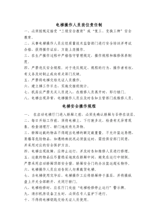 2025年货运电梯管理制度
