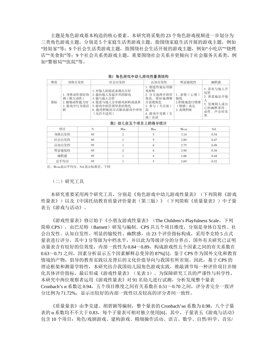 2025年角色游戏中幼儿游戏性表现现状研究_第2页