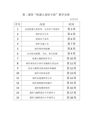 2025年机器人教学计划