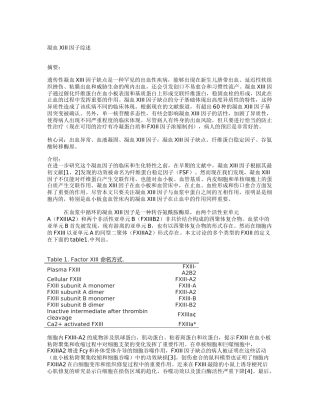 2025年XIII因子缺陷综述