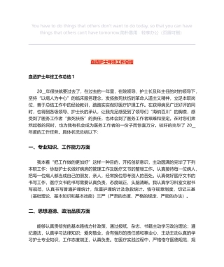 2025年血透护士年终工作总结