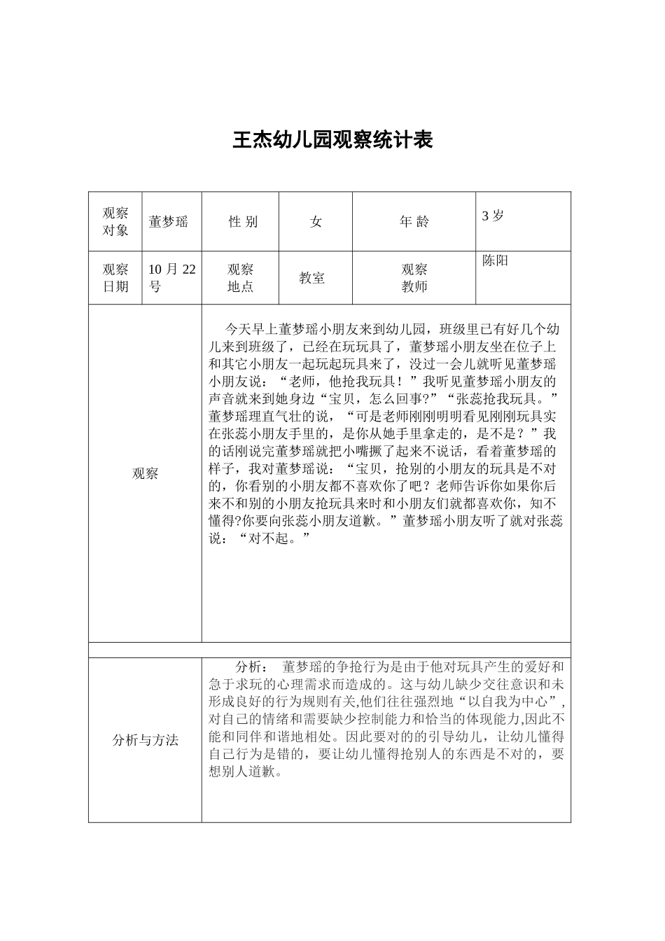 2025年幼儿园观察记录表十月_第2页