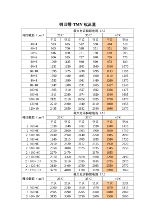 2025年铜母排载流量解析