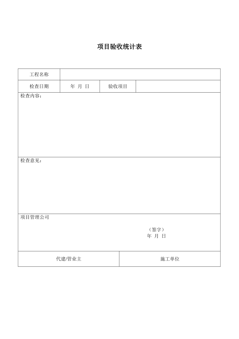 2025年项目验收记录表_第1页