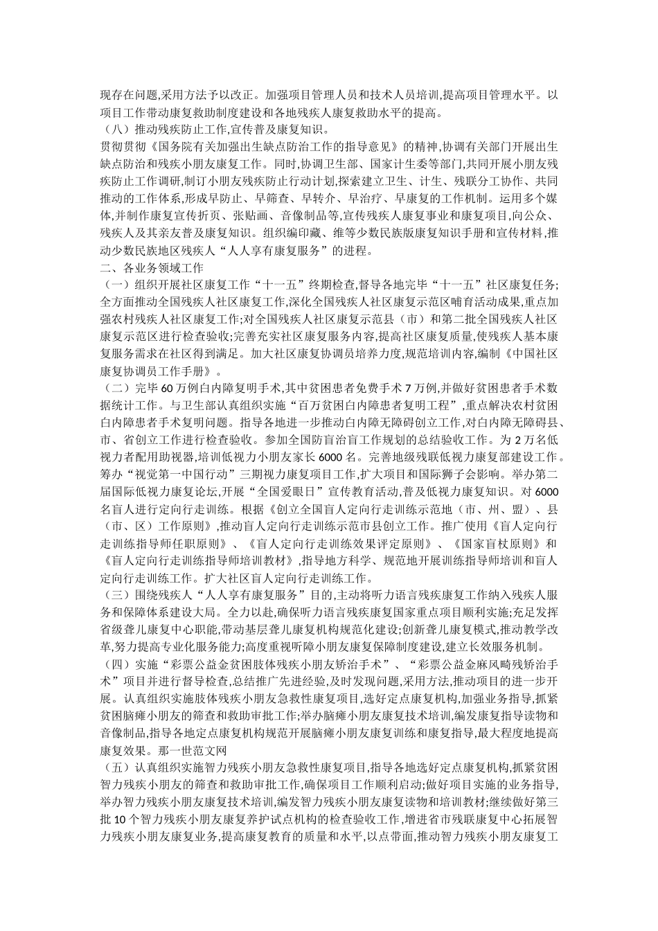 2025年促进残疾人康复工作方案_第2页