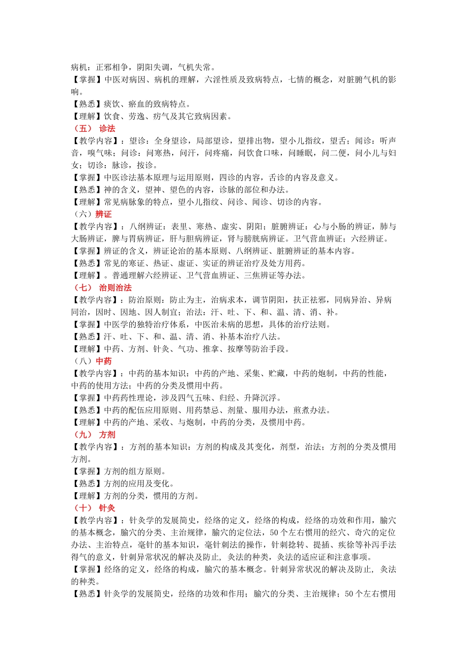 2025年中医学教学大纲医本_第2页