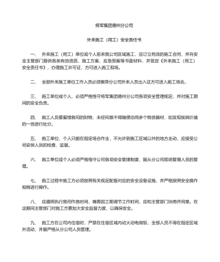 2025年外来施工安全责任书