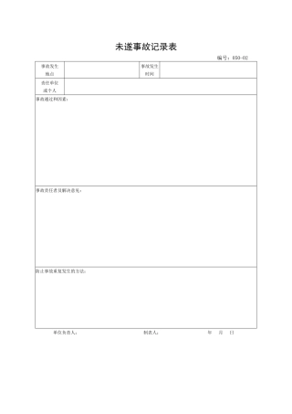 2025年未遂事故登记表